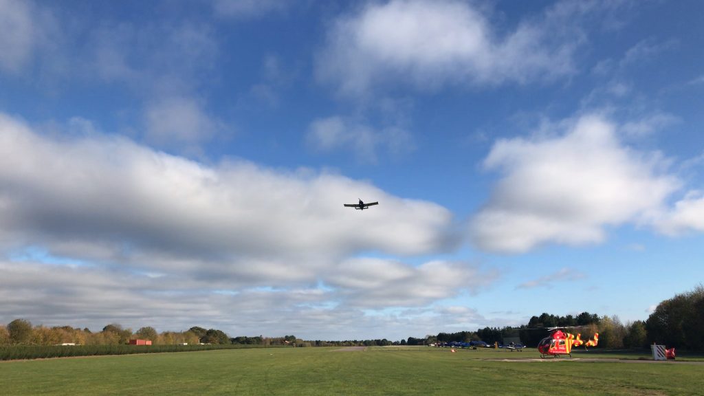 Windy take off at Earls Colne